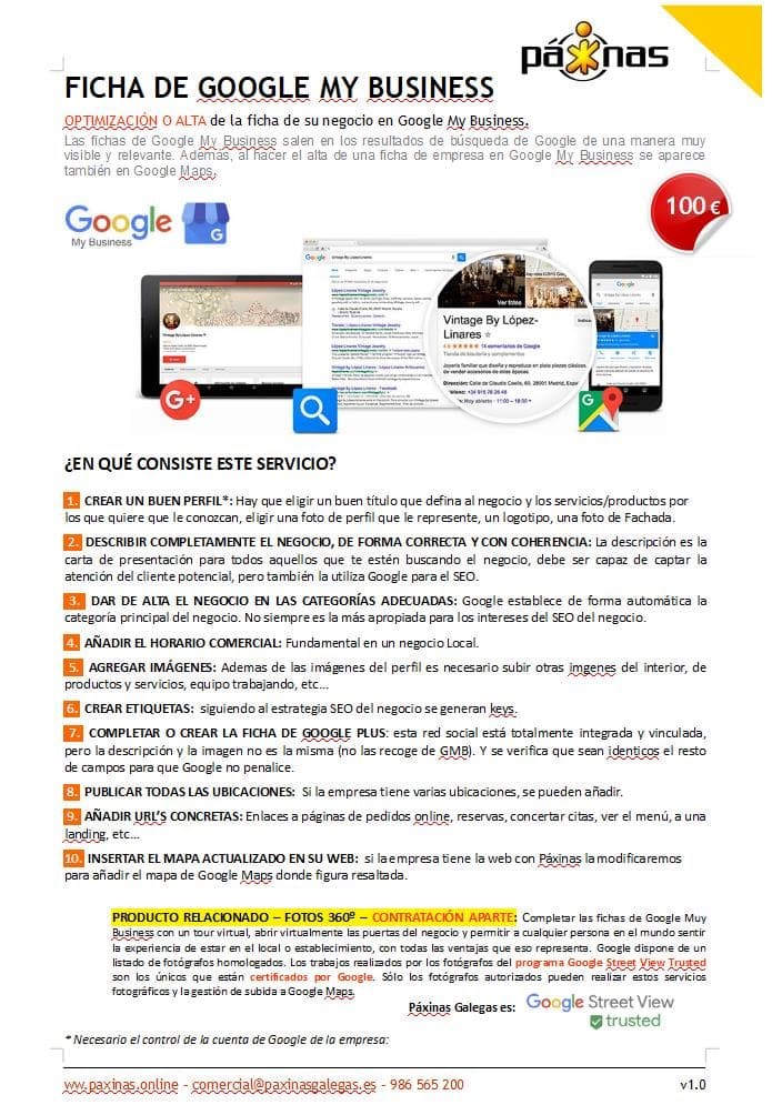 Ficha Google MY BUSINESS
